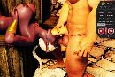 White monster guy fucks busty black princess in mouths