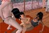 Lesbians play hot treesome game with a strapon