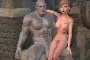 Monster guard plays with a tiny elf in 3d sex games