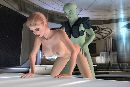 Green alien fucks naked girl in fantasy porn sim