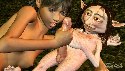 Virtual elf blowjob of 3D teen sluts