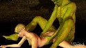 Virtual monster sex with a 3D teen slut